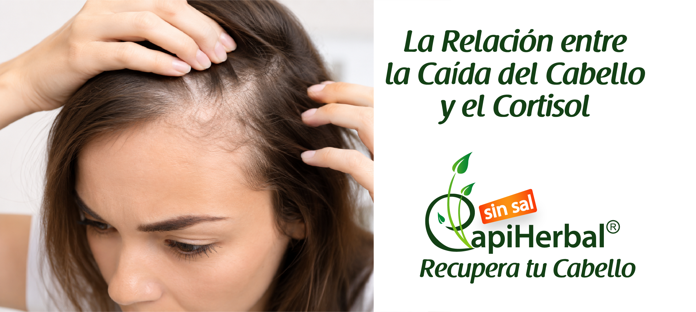Mujer con Caida por estres y cortisol