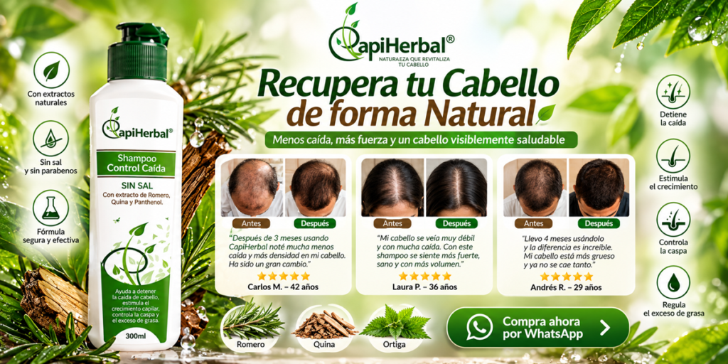 Shampoo Control Caída CapiHerbal para ayudar a reducir la caída del cabello